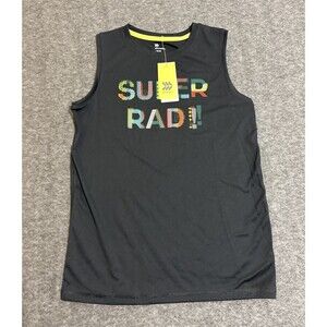 All In Motion Boy's Youth Tank Graphic Print Black Large 12/14